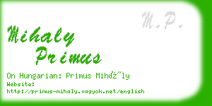 mihaly primus business card